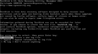 To create a new logfile 