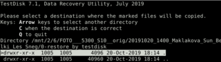 target for restore files