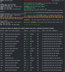 Command line tool to check TLS/SSL ciphers, protocols and cryptographic flaws