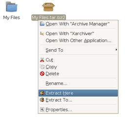 Archive plugin for Thunar file manager