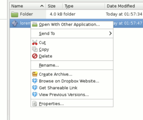 context-menu items from dropbox for Thunar
