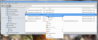 Thunar extension for Font Manager