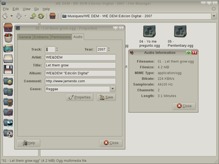 Media tags plugin for Thunar file manager