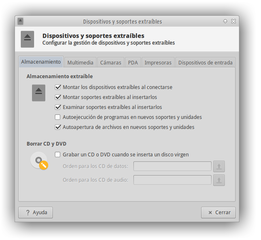 Thunar extension for volumes management