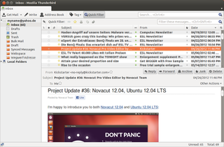mail/news client with RSS, chat and integrated spam filter support