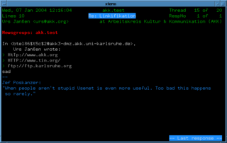 Full-screen easy to use Usenet newsreader