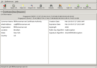 simple graphical program for certification authority management
