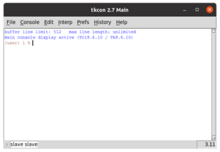 Enhanced interactive console for developing in Tcl