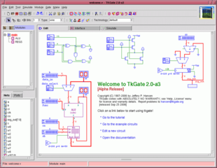 Tcl/Tk based digital circuit editor and simulator