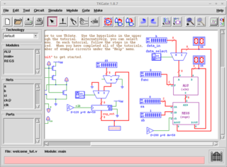 Tcl/Tk based digital circuit editor and simulator