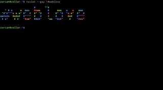 display large colourful characters in text mode