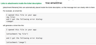 Creates and amends Trac tickets from e-mail