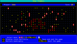 The map of the galaxy while playing Star Traders