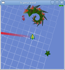 retro-style, abstract 2D shooter