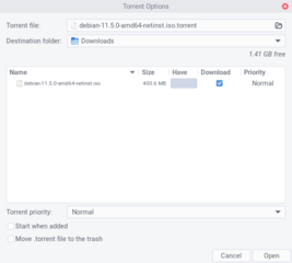 lightweight BitTorrent client (GTK+ interface)