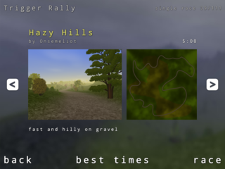 Single race selection menu