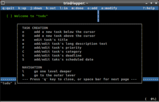 Command line hierarchical ToDo list