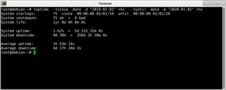 Tuptime report between dates