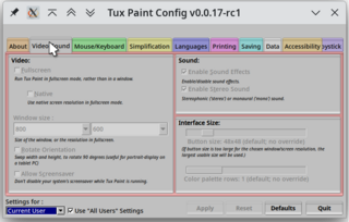 Configuration tool for Tux Paint