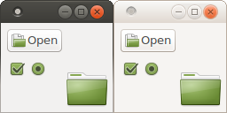 Ambiant-MATE, Radiant-MATE themes (left-to-right)