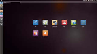 Home screen of Unity (Ubuntu Netook)
