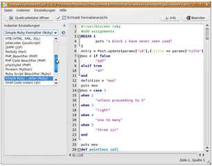 GUI frontend for several code beautifiers