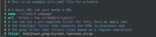 urlwatch main config file, defining urls to watch