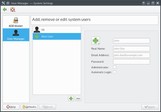 user management tool for the Plasma workspace