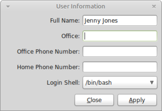 Graphical tools for certain user account management tasks