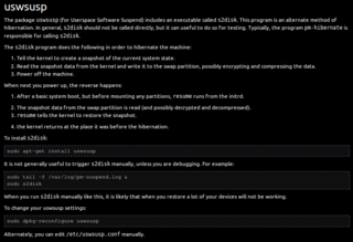 tools to use userspace software suspend provided by Linux