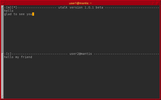 utalk is a split screen chat program