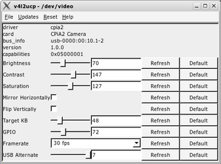 Video for Linux 2 Universal Control Panel