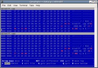 visual binary diff, visually compare binary files
