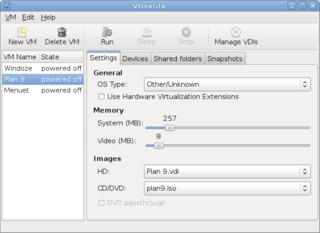 simple GTK+ frontend for VirtualBox