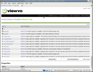 web interface for CVS and/or Subversion repositories