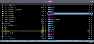 Flexible vi-like file manager using ncurses