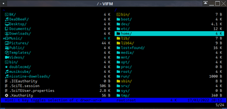 Flexible vi-like file manager using ncurses