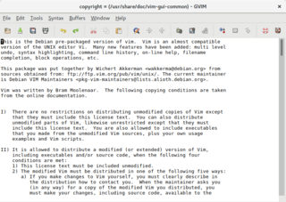 Gvim from vim-gtk3 running under GNOME.