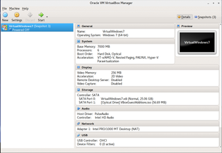 Oracle VirtualBox Manager