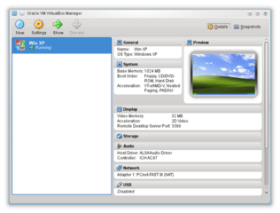 Virtualbox running Windows XP