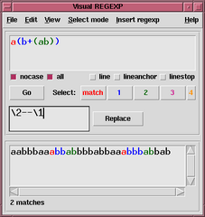 Interactively debug regular expressions