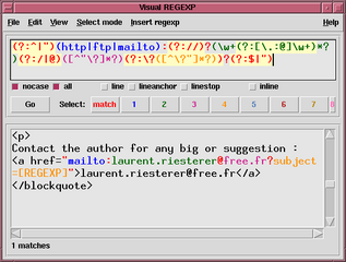 Interactively debug regular expressions