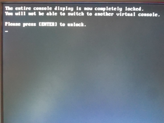 Photo of a with "vlock -a" locked box