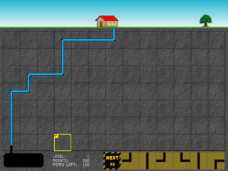 puzzle game, you must lead the water to the storage tank