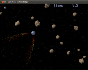 2D action game about dodging rocks in space