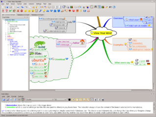 vym mainwindow with several editors