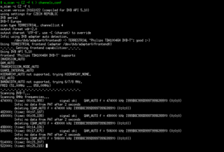 Channel scanning tool for DVB and ATSC channels