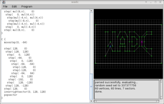 wadc GUI running the logo.wl examples