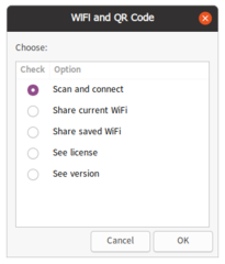 WiFi-QR Main Menu