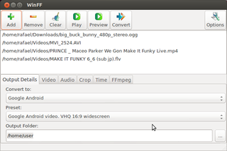graphical video and audio batch converter using ffmpeg or avconv
